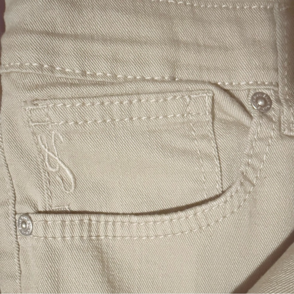 Style & Co Petite Capris 12P Khaki Tummy Control Cuffed Pants Beige Cream Jeans - Picture 5 of 6